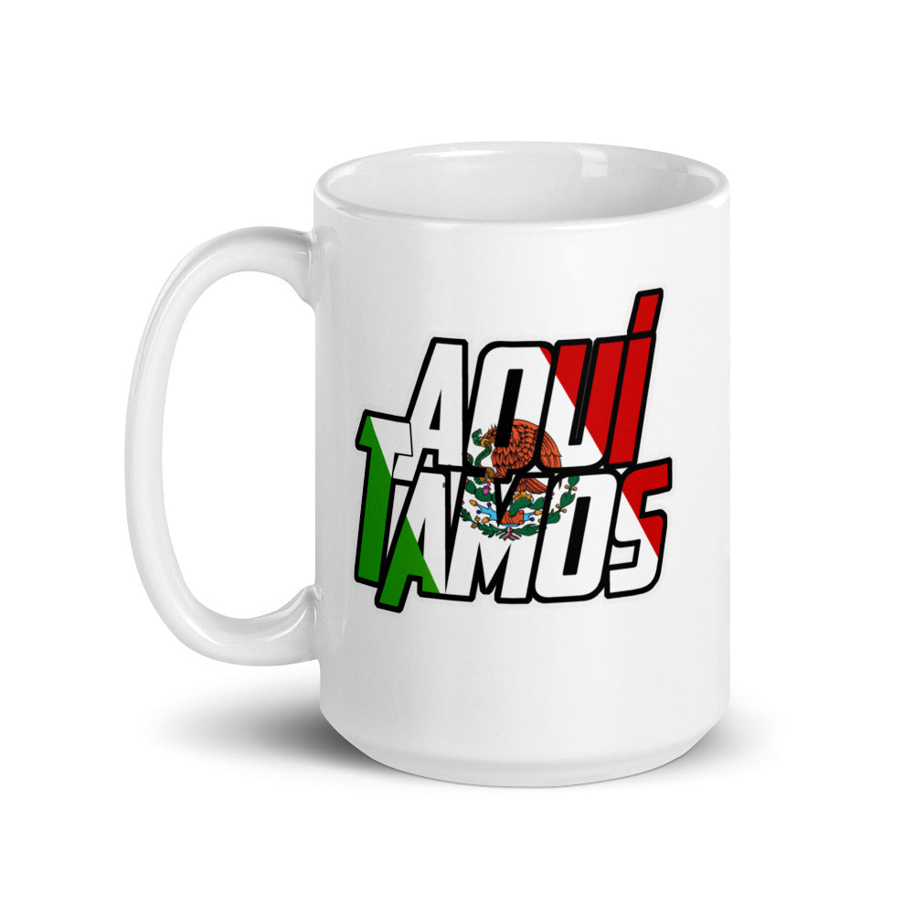 Aqui Tamos White glossy mug