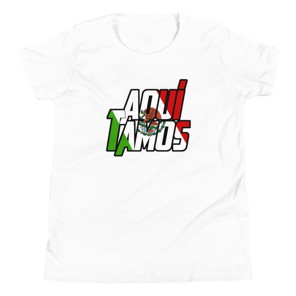 Aqui Tamos Youth Short Sleeve T-Shirt